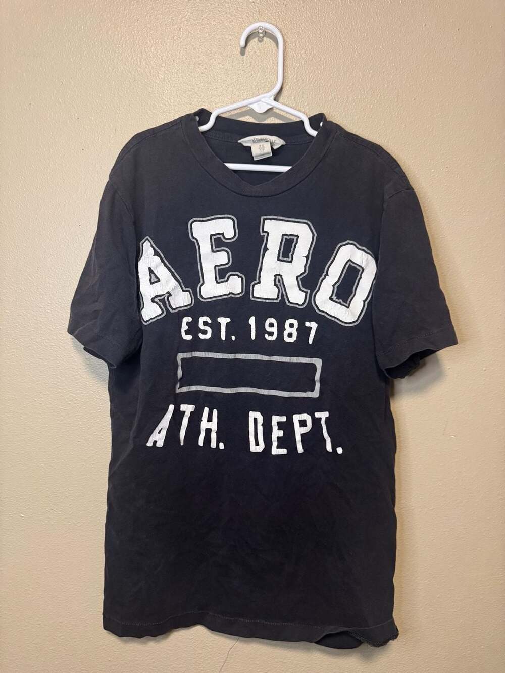 Aeropostale Aero Est. 1987 Ath. Dept. Black Graphic T-Shirt XS